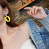 Boucles d'oreilles acryliques irrégulières jaunes pour femmes évider déclaration longues boucles d'oreilles pendantes été plage vacances bijoux cadeaux