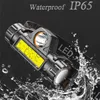 Headlamps USB Rechargeable Portable Headlamp XPE+COB 2 Modes Powerful Dual Light Built-in Battery Waterproof Outdoor Camping