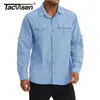 TACVASEN夏クイックドライワークシャツ男性軽量の軍事戦術ロールアップマルチポケット戦闘パフォーマンス210721