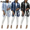 Punk Cappotto di Jeans Delle Donne Allentato 2021 Fidanzato di Autunno della Molla Jeans Strappato Foro Casacos Giacca Sottile Sexy Streetwear Plus Size Giubbotti da Donna