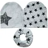 Outdoor Children Cottons Cap Szalik Jesień Zima Dziewczyny Chłopcy Turystyka Czapki Ciepłe Hip Hop Cap Kids Bawełna Kapelusz Czapki Szalik 3szt Y21111