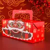 StoBag Happy Year Red Box Suit With Transparent Window Portable Gift Packaging Birthday Favor 210602