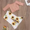 Niños para niños pequeños niños conjuntos de ropa floral ropa de otoño de manga larga camiseta Tops + Pantalones de mezclilla