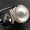 Zircon fast sterling silver ring inställning, ringmontering, ring blank utan pärla. Smycken DIY, Present DIY 624 Z2