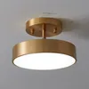 Modern Led Golden Copper Ceiling Lamp For Corridor Staircase Aisle Balcony Hallway Circle Suspended Chandelier Lighting Fixtures Lights