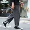 Big Clothing Men's Jeans Simple Casual Loose Harlan Pants For Fat Guy Size 28-48 Hong Kong Style Solid Old Daddy Trousers