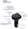 BTE5 Bluetooth Car Kit MP3-spelare FM-sändarmodulator Dual USB-laddningsport för 12-24V Allmänt fordon