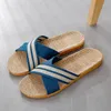 Summer slippers four seasons lovers indoor non-slip soft bottom not slip thick woven sandals