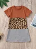 T-Shirt-Kleid mit Leopardenmuster für Kleinkinder und Mädchen SHE