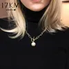 Kedjor 17km Vintage Pearl Long Pendant Sweater Halsband för kvinnor Vinter 55cm Kedja Smycken 2022