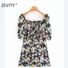 Mulheres Vintage Vintage Collar Imprimir Slim Dress Chic Feminino Buff Manga Voltar Elastic Zipper Vestido Party Vestidos DS4325 210420