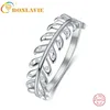 Bagues en grappe BONLAVIE Fine Jewelry Bague en feuille de vigne avec Zircon 925 Bagues de mariage en argent sterling Bagues de fiançailles pour femmes