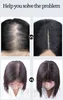 Shangke Short Straight Synthetic Hair Topper med Bangs Invisible 3D Hair Topper för Women Water Wave Clip i hårförlängningar 220208