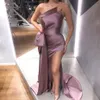 Syrenka Krótkie Długie Kobiety Prom Dresses Rękawów Satin Formal Party Suknie wieczorowe z pociągiem Vestido de Noche