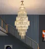 Oturma odası için büyük kristal avize Yaratıcı tasarım yüzük asılı lamba led ev dekor ışık fikstür yeni lüks lobi parlaklık