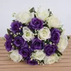 18 Köpfe Künstlicher Rosenstrauß Hochzeit Braut Handhaltender Blumenstrauß Valentinstag Hochzeit Party Zuhause Blumendekoration Ramo De Rosas Artificiales