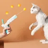 Kimpety Plastikowe Pióro dokucza Cat Safe ABS Materiał Pet Interactive Creative Wymienny Bullet Gun Toy 210929