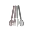 Disposable Service Set Plast Porslin Kniv Forks Spoon Bestick Party Födelsedag Middag Cake Dessert Bröllopsplattor WLL764