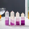 Natuurlijke roze paarse fluoriet zeshoekige single puntige kolom ambachten ornamenten vermogen quartz pijler minerale helende stokken reiki kristal punt