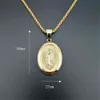 Virgin Mary Pendant Necklace for Women Girls Gold Color Our Lady Jewelry Whole Colar Madonna Trendy Chain