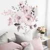 Romantik Çiçekler Duvar Sticker Ev Dekorasyon Oturma Odası Yatak Odası Dekor Edebi Su Renk Duvar Kağıdı Çıkarılabilir Çıkartmalar