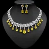 Kolczyki Naszyjnik ACCKING Luksusowy 2 Sztuk Wody Drop Moda Design Dla Kobiet Party Dubaj Kolczyk CZ Crystal Wedding Jewelry Sets