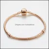 Gioielli Bracciali in oro rosa Donna Catena a forma di serpente Perline di fascino per Pandora Bracciale rigido Regalo per bambini Drop Delivery 2021 B0Ycg