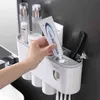 ONEUP Bathroom Accessories Sets Toothbrush Holder Automatic Toothpaste Squeezer Wall Mount Storage Rack Bathroom Product 211130