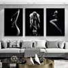 Black White Sexy Woman Body Art Canvas Painting Nude Pictures Print Wall Posters Modern Bedroom Living Room Decorative Paintings