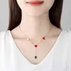 Conception de Niche avancée trèfle papillon amour chaîne pendentif Fritillaria Malachite collier bijoux de luxe chaîne de clavicule