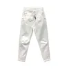 Spring Summer Women Cotton Denim Pants Plus Size Elastic Waist Loose Harem Female Casual Ankle-length White Jeans D317 210720