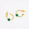 Aro Huggie HANGZHI 2021 cuentas acrílicas verdes francesas círculo en forma de C pendientes de Color dorado para moda mujer chica fiesta joyería de viaje
