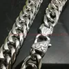 Высокое качество 13/16 мм 7-40 серебряный цвет 316L окрашивание мужчин классные кубинские тяжелые ссылки цепи ожерелье X0509