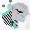 Primavera outono infantil bebê meninos meninas conjuntos de roupas miúdos terno menino menina cute cetacean malha moda roupas 210429