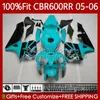 Injektion Cyan Black Mold Fairings för Honda CBR 600RR 600F5 600CC 2005-2006 Body 72No.311 CBR600 CBR 600 CC F5 RR F 5 2005 2006 CBR600F5 CBR600RR 05 06 OEM KOVISWORK