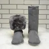 classic design U WGG AUS women's snow boots high-length and short warm boot navy blue Women girl bow Half boot Size US 4-13