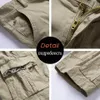 Luulla Men Summer Premium Stretch Twill Cotton Cargo Shorts Casual Fashion Solid Classic Pockets Legwear 28-38 210714