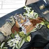 Retro Blau Herren Jeans Frühling Punk Stickerei Tiger Denim Hosen Pantalones Para Hombre Vaqueros268B