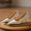 Sophitina Femmes Pumps Pierre Coucher Cuir Couture Couture Chaussures Classiques Carré Toe Stiletto TPR Chaussures femelles antidérapantes AO303 210513