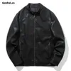 Casacos de Motocicleta Roupas Masculinas Masculino Jaqueta De Couro Moda Casual Piloto Overcoat Homme Sólido Jaqueta Cool JK18902 210518