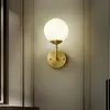 Wall Lamp Modern LED For Bedroom Living Room Home Lighting Nordic Round Glass Lampshade Lights Aisle Corridor Bedside