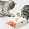 Cat Hunt Toy Electric Sqaure Magic Box Smart Teasing Stick Crazy Game Interactive Feather Ching Mouse 211122