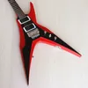 Custom 6 Strings 39 Inch V Shape Electric Guitar Neck Through Active Pickup Mahogany Wood Body Kinds Color