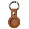 Keychain Anti-Lost Faux Läderfodral Skydd Anti-Scratch Tracking Locator Protector Ersättning för iOS Airtag Hooks Rails DHL Snabb