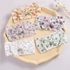 Haaraccessoires Floral Printing Nylon Bow Headwrap Soft Baby Hoofdband One Size Past Past Accessoire