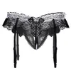 Women's Panties Women See-through Pearl Crotchless Erotic G-string Floral Lace Low Rise Ruffle Bowknot Lingerie Thongs With G314m