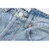 Toppies Casual Blue Jeans Hohe Taille Gerade Jeans Frau Denim Hosen Quaste Saum Weibliche Hosen 210412