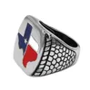 Klassischer Biker-Ring mit amerikanischer TEXAS-Flagge, Edelstahl, Vintage-Schmuck, für Herren, Geschenk SWR0681