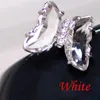 Stud 1 PCS Glass Crystal Butterfly Earring for Women 2021 Rostfritt stål Skruv Piercing Tragus Flat1006360