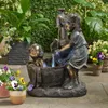 Trädgårdsdekorationer inomhus / utomhusflicka och pojke statyharts skulptur Yard Art Decoration Decor Supplies TB Sale
